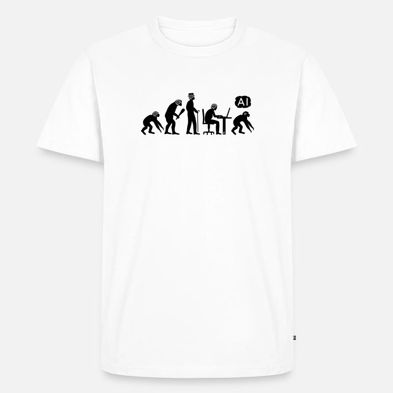 AI-volution - Männer Premium Bio T-Shirt - Weiß