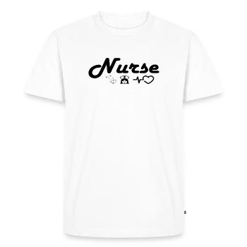 Nurse_Black - T-shirt Premium bio Homme - blanc - Devant - Nico (187cm)