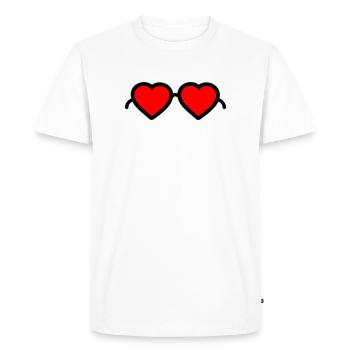 Heart Glasses - Men's Premium Organic T-Shirt - white - Front - Nico (187cm)