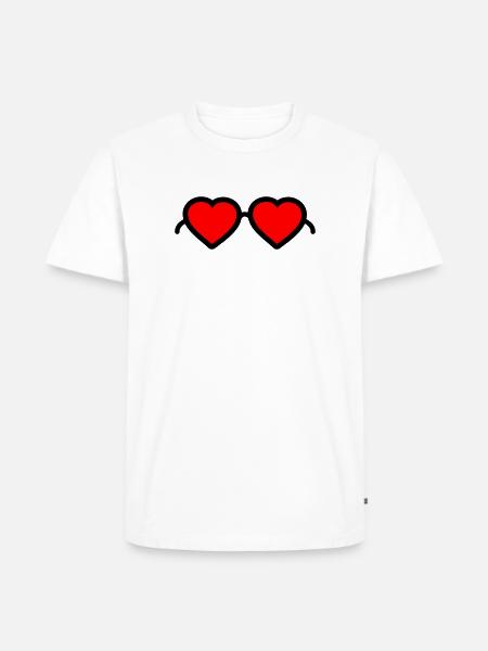 Heart Glasses - Men's Premium Organic T-Shirt - white