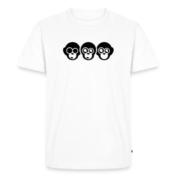 the three monkeys - Men's Premium Organic T-Shirt - white - Front - Nico (187cm)