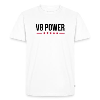 V8 Power - T-shirt Premium bio Homme - blanc - Devant - Nico (187cm)
