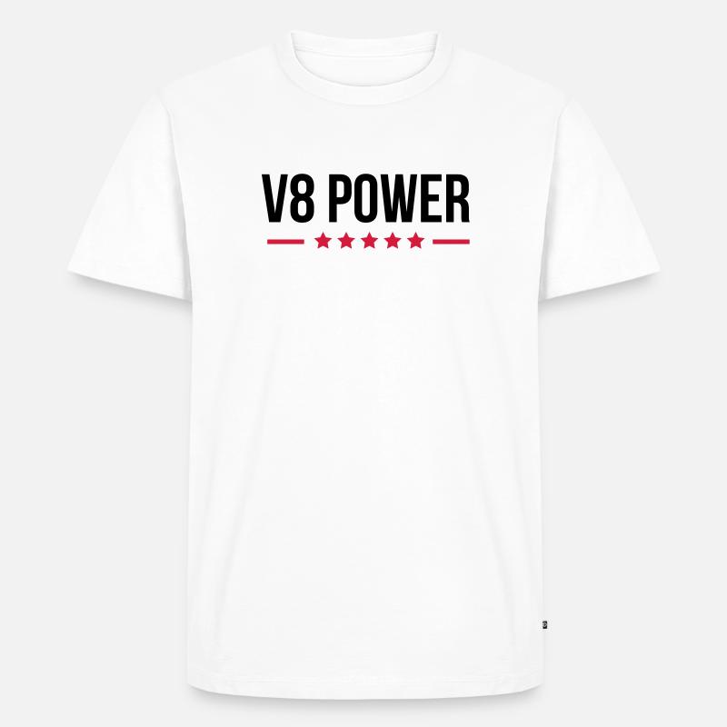 V8 Power - Männer Premium Bio T-Shirt - Weiß