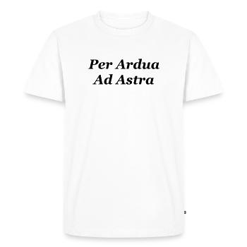 Cool Quote in Latin - Per Ardua Ad Astra - Men's Premium Organic T-Shirt - white - Front - Nico (187cm)