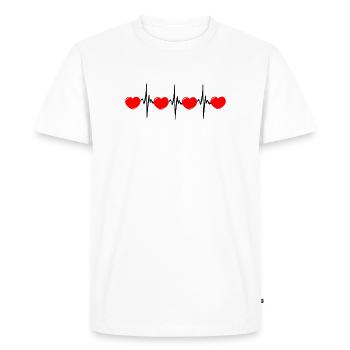 Heart rate hard red cardio ECG - Men's Premium Organic T-Shirt - white - Front - Nico (187cm)