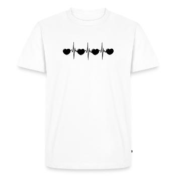 Heart rate with small hearts cardio ECG - Men's Premium Organic T-Shirt - white - Front - Nico (187cm)