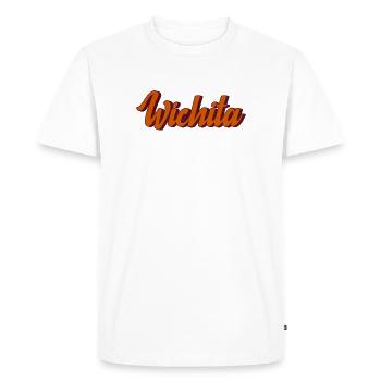 Wichita Retro Font Design - Men's Premium Organic T-Shirt - white - Front - Nico (187cm)