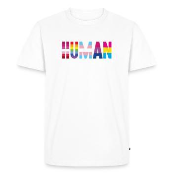 Pride Month LGBT - We Are All Human - Men's Premium Organic T-Shirt - white - Front - Nico (187cm)