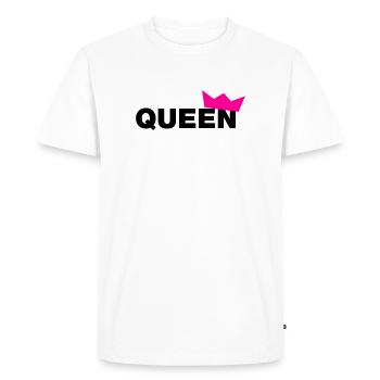 Faute de frappe Queen avec couronne / 2 couleurs - T-shirt Premium bio Homme - blanc - Devant - Nico (187cm)