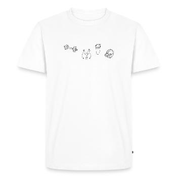 Accessoires de sport de fitness - noir - T-shirt Premium bio Homme - blanc - Devant - Nico (187cm)