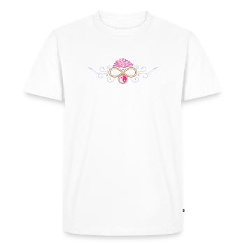 Lotus ornament with yin and yang symbol - Men's Premium Organic T-Shirt - white - Front - Nico (187cm)