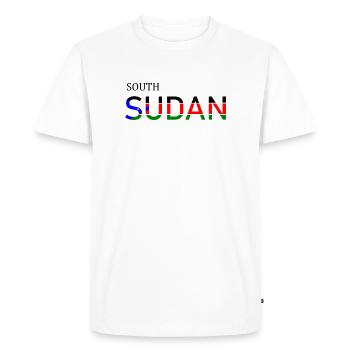 Design abstrait avec des motifs géométriques colorés - T-shirt Premium bio Homme - blanc - Devant - Nico (187cm)