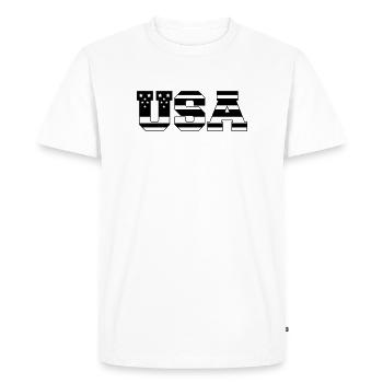 États-Unis Amérique - T-shirt Premium bio Homme - blanc - Devant - Nico (187cm)