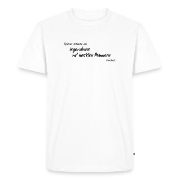 Hommes nus - T-shirt Premium bio Homme - blanc - Devant - Nico (187cm)