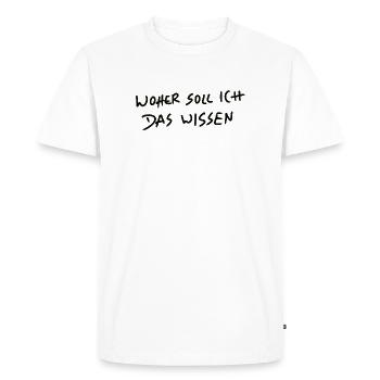 Où devrais-je savoir Graffiti - T-shirt Premium bio Homme - blanc - Devant - Nico (187cm)