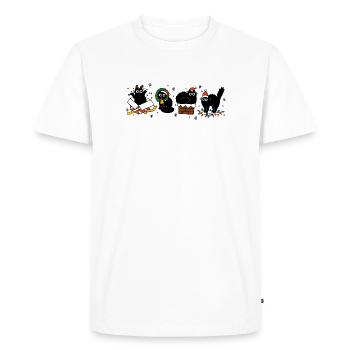 Kawaii Cats Christmas Parade, Kittens  - Men's Premium Organic T-Shirt - white - Front - Nico (187cm)