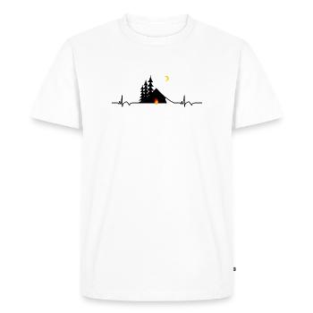 Camping en plein air ECG Pulsation cardiaque - T-shirt Premium bio Homme - blanc - Devant - Nico (187cm)