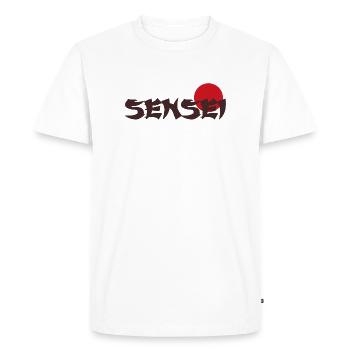 Sensei Text japon - T-shirt Premium bio Homme - blanc - Devant - Nico (187cm)