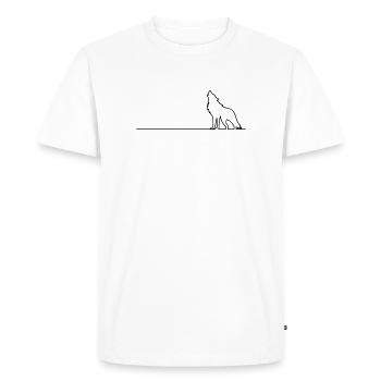 Wolf Outline - Men's Premium Organic T-Shirt - white - Front - Nico (187cm)