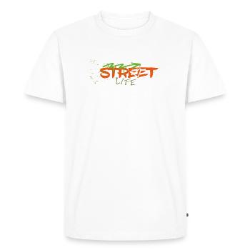 Street life Graffiti - Men's Premium Organic T-Shirt - white - Front - Nico (187cm)