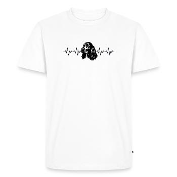 Battement de cœur ECG du Cocker Spaniel - T-shirt Premium bio Homme - blanc - Devant - Nico (187cm)
