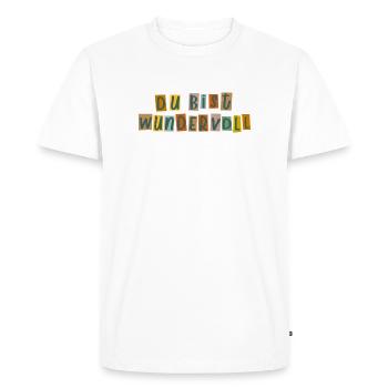 Tu es merveilleuse - T-shirt Premium bio Homme - blanc - Devant - Nico (187cm)