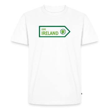 Panneau routier d’Irlande - T-shirt Premium bio Homme - blanc - Devant - Nico (187cm)