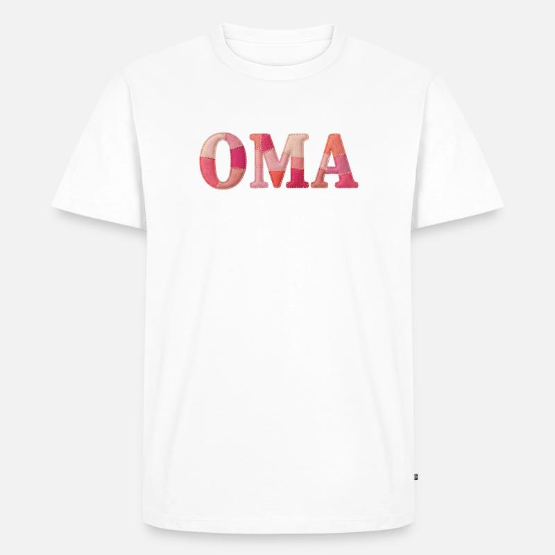 OMA Cozy Patchwork Statement Geschenk - Männer Premium Bio T-Shirt - Weiß