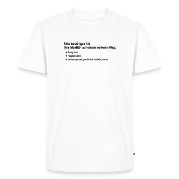 Confirmation - Men's Premium Organic T-Shirt - white - Front - Nico (187cm)