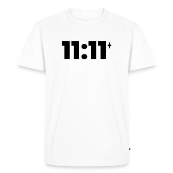 11:11 ✦ Minimal Shirt – Cosmic Aesthetic Design - Men's Premium Organic T-Shirt - white - Front - Nico (187cm)