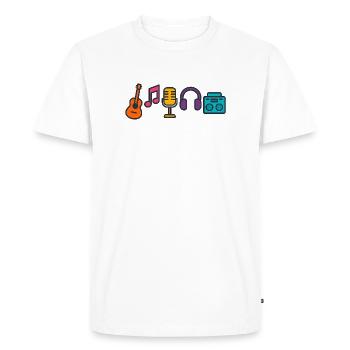 Musique Passion Ondes sonores Cadeau de design - T-shirt Premium bio Homme - blanc - Devant - Nico (187cm)