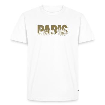 Paris France Eiffel Tower Arc de Triomphe - Men's Premium Organic T-Shirt - white - Front - Nico (187cm)