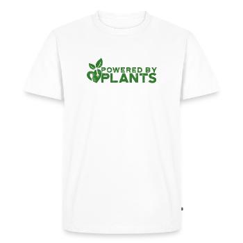 Powered by Plants Emblem Tee - Men's Premium Organic T-Shirt - white - Front - Nico (187cm)