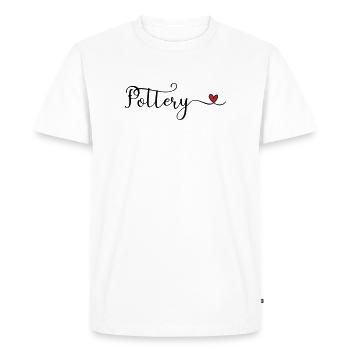 Don de typographie Pottery Heart - T-shirt Premium bio Homme - blanc - Devant - Nico (187cm)