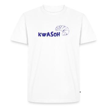 Logo du croissant KWASOH Imprimé - T-shirt Premium bio Homme - blanc - Devant - Nico (187cm)
