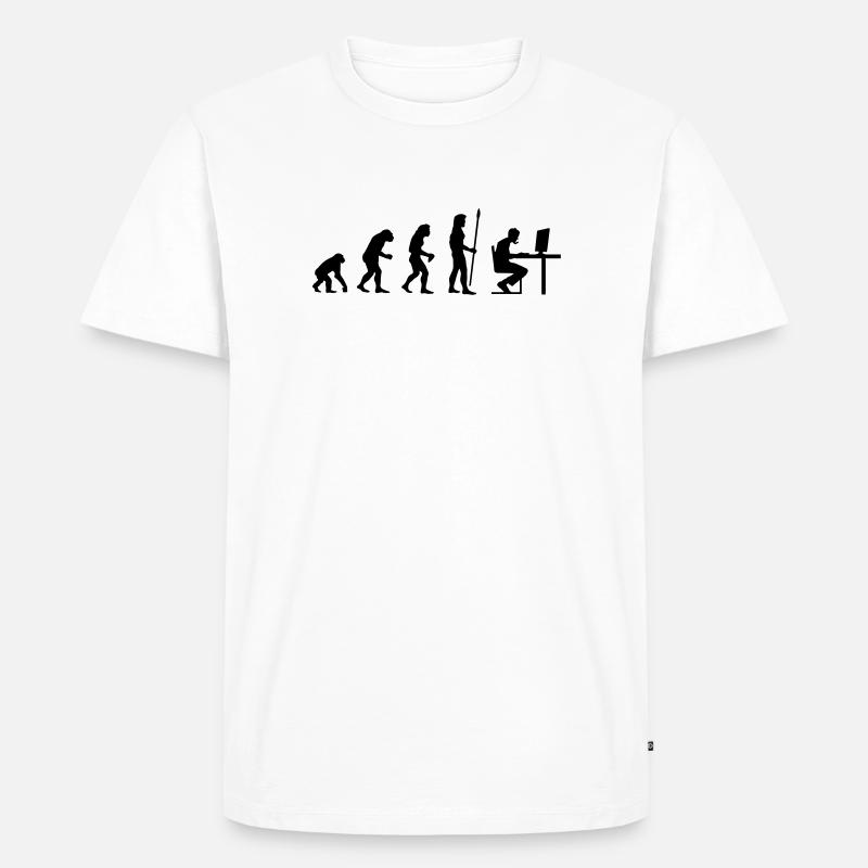 evolution_pc_gamer4 - Männer Premium Bio T-Shirt - Weiß