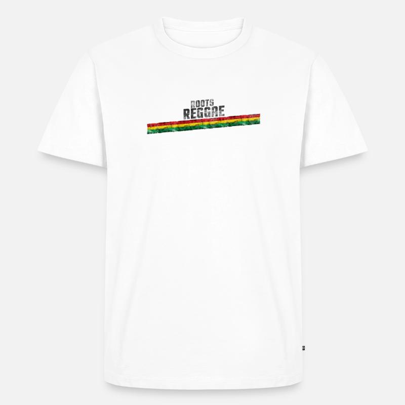 Roots Reggae Farbverlauf Design - Männer Premium Bio T-Shirt - Weiß