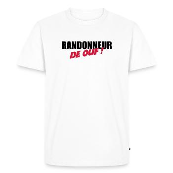 Randonneur de ouf ! - T-shirt Premium bio Homme - blanc - Devant - Nico (187cm)