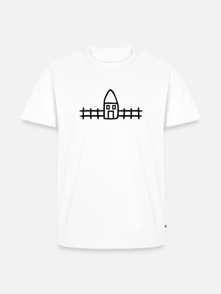 Haus mit Garten - Männer Premium Bio T-Shirt - Weiß