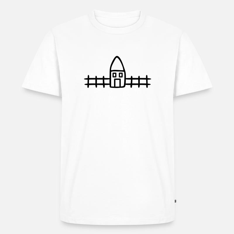 Haus mit Garten - Männer Premium Bio T-Shirt - Weiß