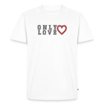 Seulement L - T-shirt Premium bio Homme - blanc - Devant - Nico (187cm)