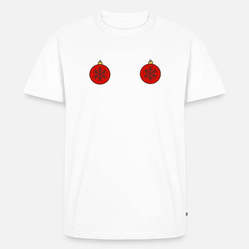 Weihnachtskugeln - Männer Premium Bio T-Shirt - Weiß