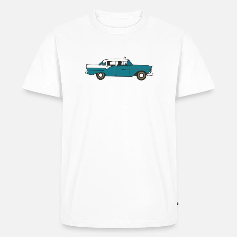 Kubanisches Oldtimer-Auto - Männer Premium Bio T-Shirt - Weiß