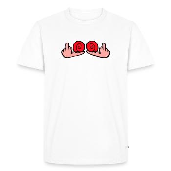 escargot majeur insulte branleur baise toi - T-shirt Premium bio Homme - blanc - Devant - Nico (187cm)