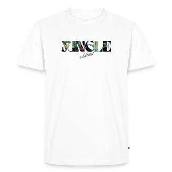 Jungle Vibes Tropical Lettering - Men's Premium Organic T-Shirt - white - Front - Nico (187cm)