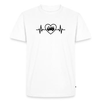 Fire Truck Heart - Men's Premium Organic T-Shirt - white - Front - Nico (187cm)