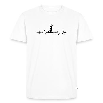 Battement de cœur au paddle debout SUP, SUP, ECG - T-shirt Premium bio Homme - blanc - Devant - Nico (187cm)