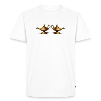 Golden Oil Lamps - Men's Premium Organic T-Shirt - white - Front - Nico (187cm)
