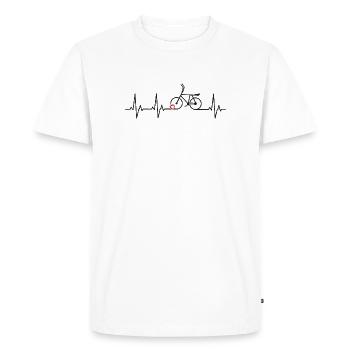 Cycling ball, cycleball, cyclisme en salle - T-shirt Premium bio Homme - blanc - Devant - Nico (187cm)