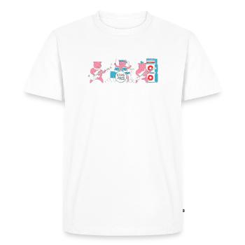 Rawk Pigs Drum Band - Men's Premium Organic T-Shirt - white - Front - Nico (187cm)